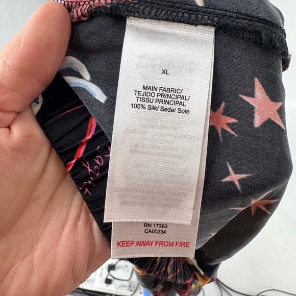 BedHead Cellestial Astrology Print Pajama Shorts 100% Silk with Pockets Size XL - Picture 4 of 7